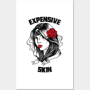 Expensive Skin Girl With A Rose Tattoo Lover Posters and Art